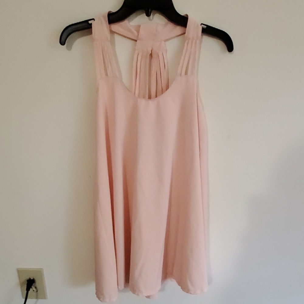 Cage back light pink dress